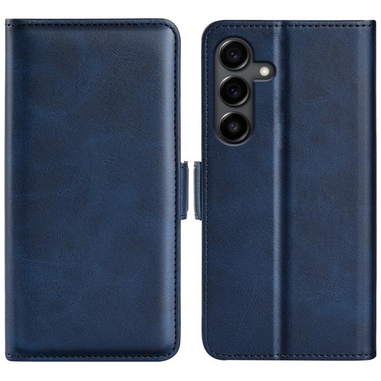 

For Samsung Galaxy S25 FE 5G Dual-side Magnetic Buckle Horizontal Flip Leather Phone Case(Dark Blue)