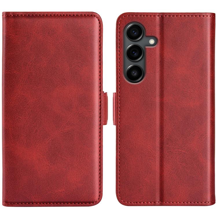 

For Samsung Galaxy S25 FE 5G Dual-side Magnetic Buckle Horizontal Flip Leather Phone Case(Red)