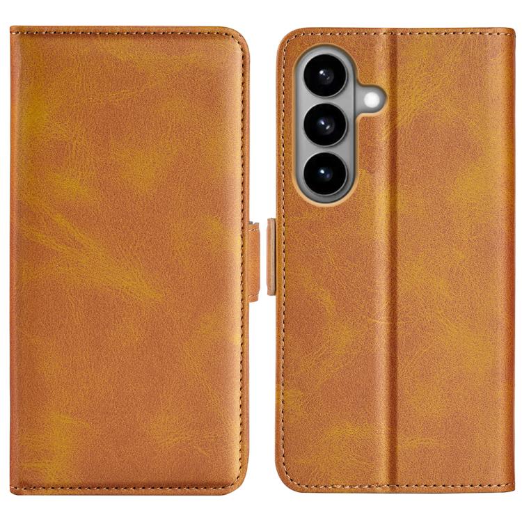

For Samsung Galaxy S26 5G Dual-side Magnetic Buckle Horizontal Flip Leather Phone Case(Yellow)
