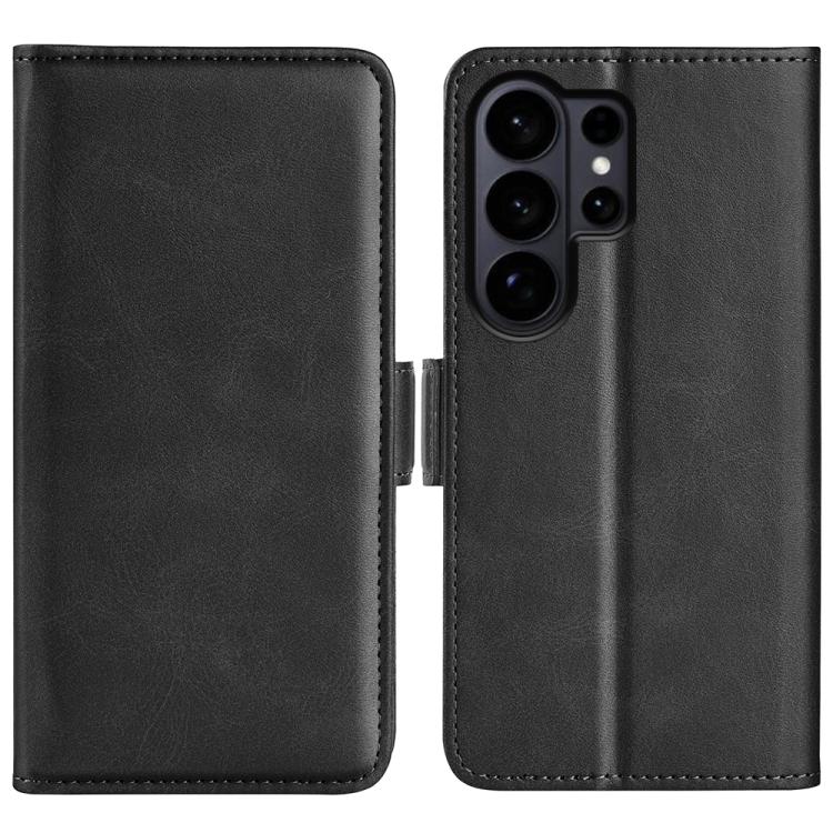 

For Samsung Galaxy S26 Ultra 5G Dual-side Magnetic Buckle Horizontal Flip Leather Phone Case(Black)