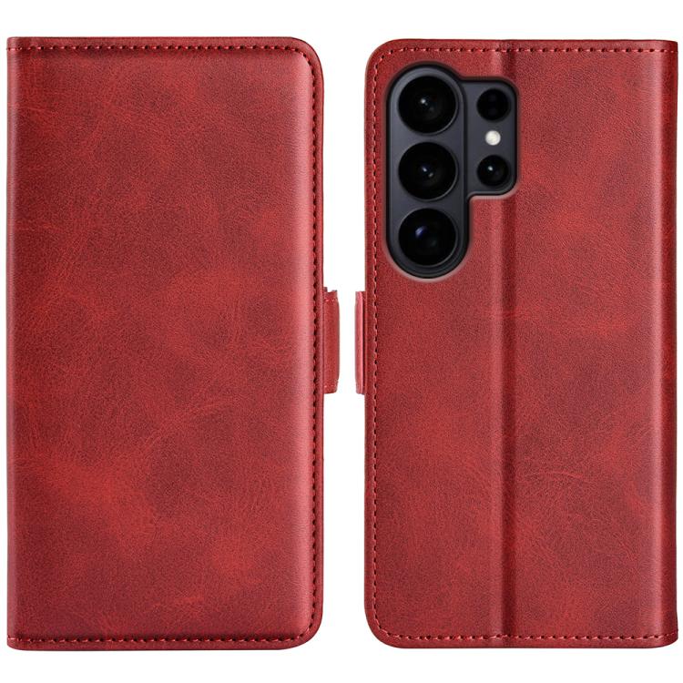 

For Samsung Galaxy S26 Ultra 5G Dual-side Magnetic Buckle Horizontal Flip Leather Phone Case(Red)