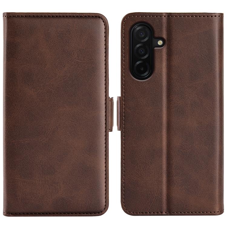 

For Samsung Galaxy A27 5G Dual-side Magnetic Buckle Horizontal Flip Leather Phone Case(Brown)