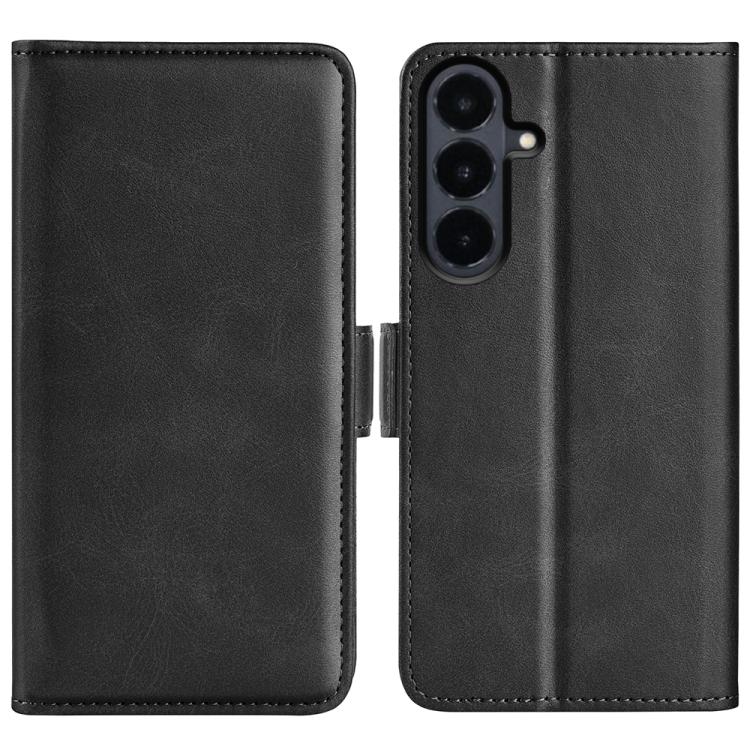 For Galaxy S26 FE 5G Dual-side Magnetic Buckle Horizontal Flip Leather Phone Case(Black)