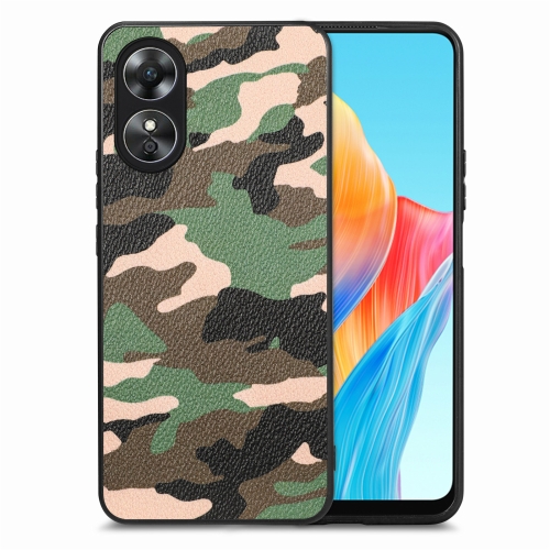 

For OPPO A78 4G Retro Camouflage Leather Back Phone Case(Green)