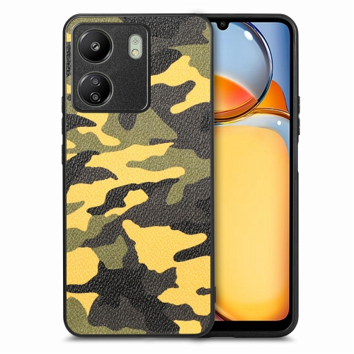 

For Xiaomi Redmi 13C Retro Camouflage Leather Back Phone Case(Yellow)