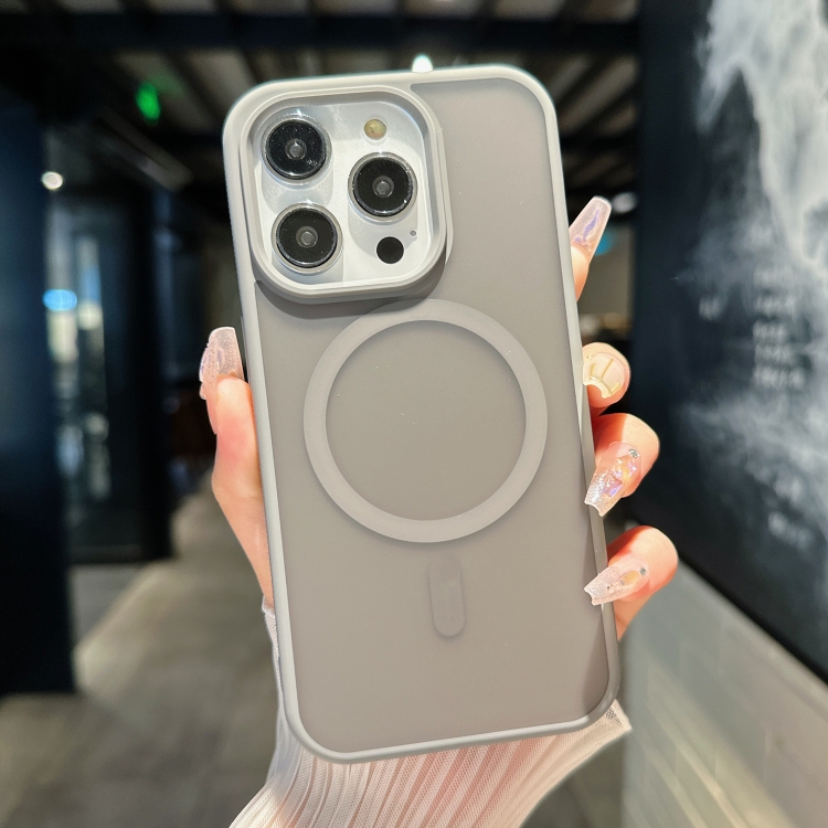 

For iPhone 16 Pro Transparent TPU Hybrid PC Magsafe Phone Case(Grey)