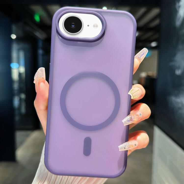 

For iPhone 16e Transparent TPU Hybrid PC Magsafe Phone Case(Purple)