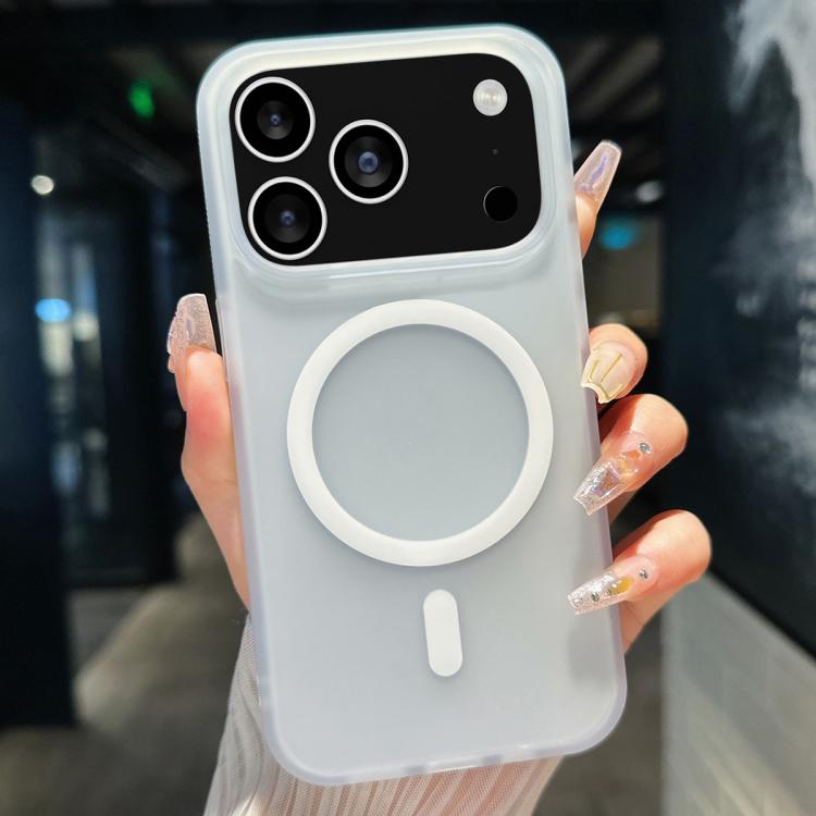 

For iPhone 17 Pro Transparent TPU Hybrid PC Magsafe Phone Case(White)