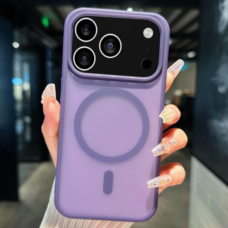 

For iPhone 17 Pro Transparent TPU Hybrid PC Magsafe Phone Case(Purple)
