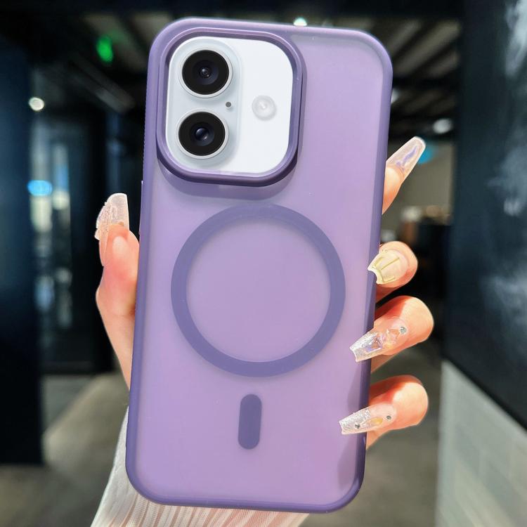 

For iPhone 17 Transparent TPU Hybrid PC Magsafe Phone Case(Purple)