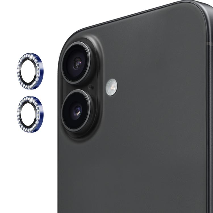 

For iPhone 17 ENKAY AR Anti-reflection Individual Diamond Ring Camera Lens Glass Full Film(Deep Blue)