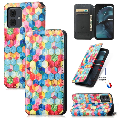 For Motorola Moto G14 CaseNeo Colorful Magnetic Leather Phone Case(Magic Space)