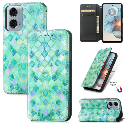 

For Motorola Moto G24 Power CaseNeo Colorful Magnetic Leather Phone Case(Emeralds)
