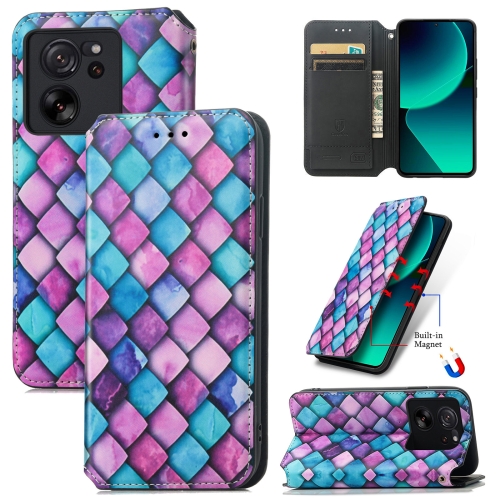 

For Xiaomi 13T / 13T Pro CaseNeo Colorful Magnetic Leather Phone Case(Purple Scales)