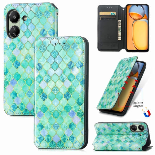 

For Xiaomi Redmi 13C CaseNeo Colorful Magnetic Leather Phone Case(Emeralds)