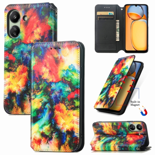 

For Xiaomi Redmi 13C CaseNeo Colorful Magnetic Leather Phone Case(Colorful Cloud)