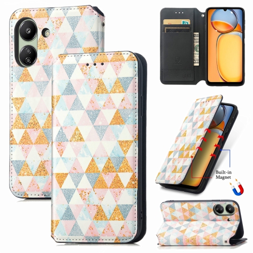 

For Xiaomi Redmi 13C CaseNeo Colorful Magnetic Leather Phone Case(Rhombus)