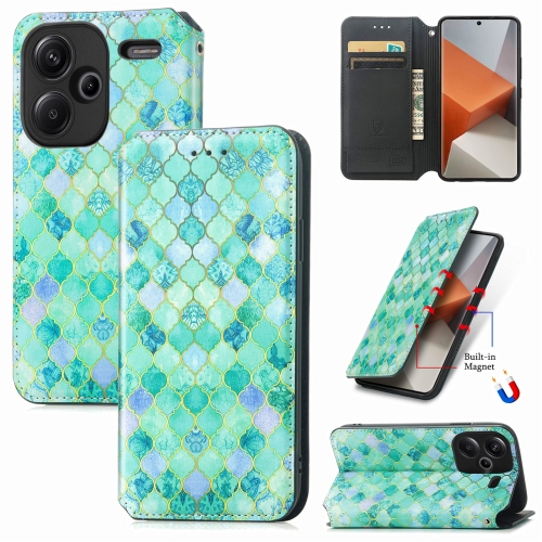 

For Xiaomi Redmi Note 13 Pro+ CaseNeo Colorful Magnetic Leather Phone Case(Emeralds)