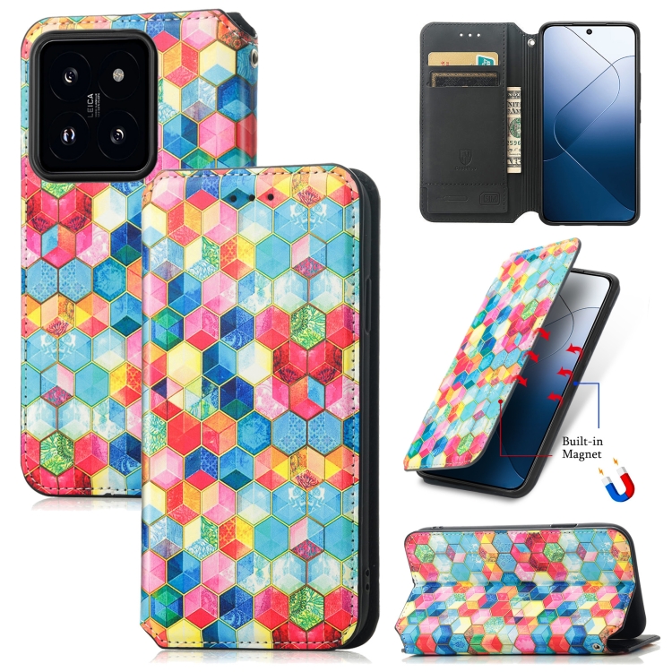 

For Xiaomi 14 Pro CaseNeo Colorful Magnetic Leather Phone Case(Magic Space)