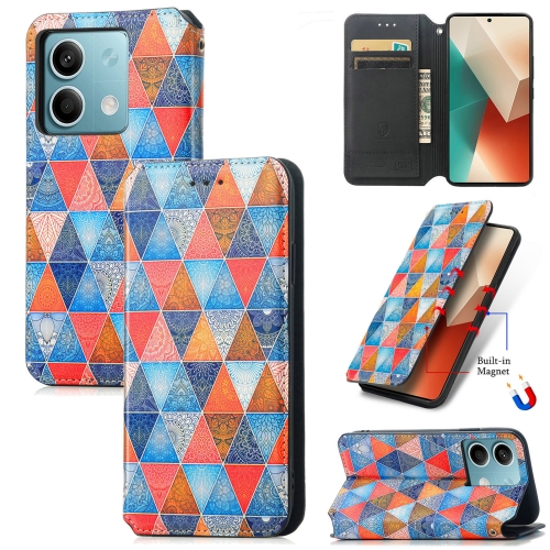 

For Xiaomi Redmi Note 13 5G CaseNeo Colorful Magnetic Leather Phone Case(Rhombus Mandala)