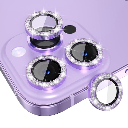 

For iPhone 13 Pro / 13 Pro Max ENKAY AR Anti-reflection Individual Diamond Ring Camera Lens Glass Full Film(Light Purple)