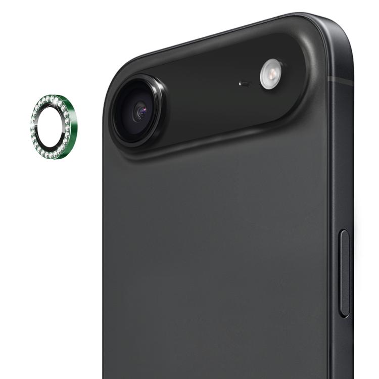 

For iPhone 17 Air ENKAY AR Anti-reflection Individual Diamond Ring Camera Lens Glass Full Film(Deep Green)