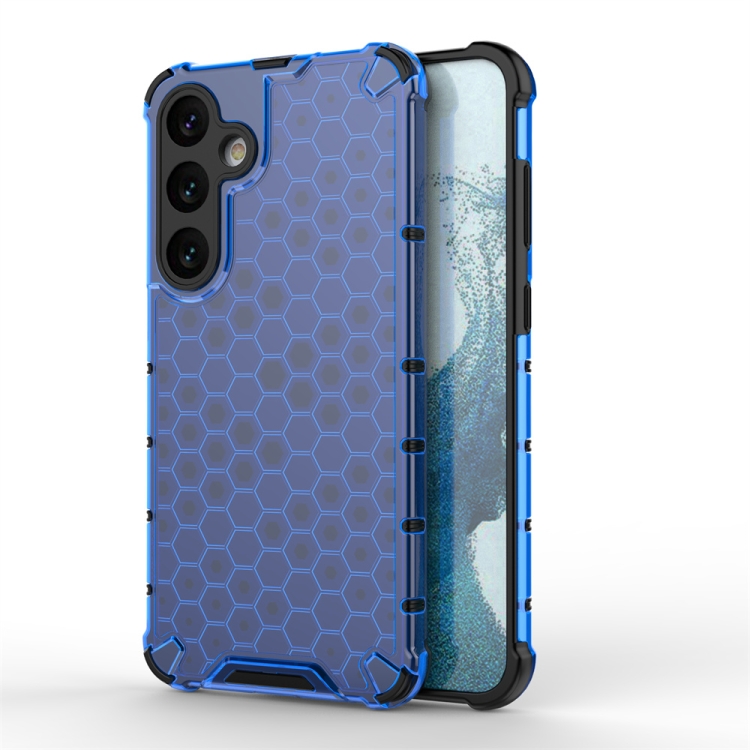 

For Samsung Galaxy S24+ 5G Shockproof Honeycomb Phone Case(Blue)