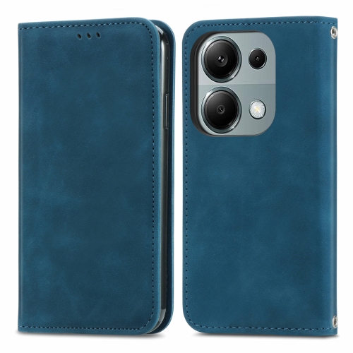 For Xiaomi Redmi Note 13 Pro 4G Retro Skin Feel Magnetic Flip Leather Phone Case(Blue)