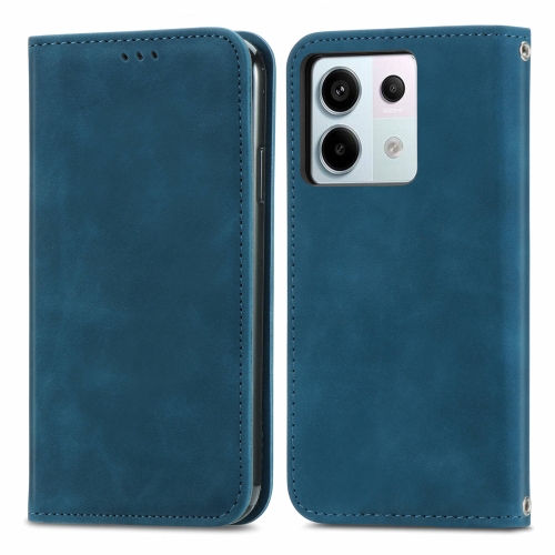 

For Xiaomi Redmi Note 13 Pro 5G Retro Skin Feel Magnetic Flip Leather Phone Case(Blue)