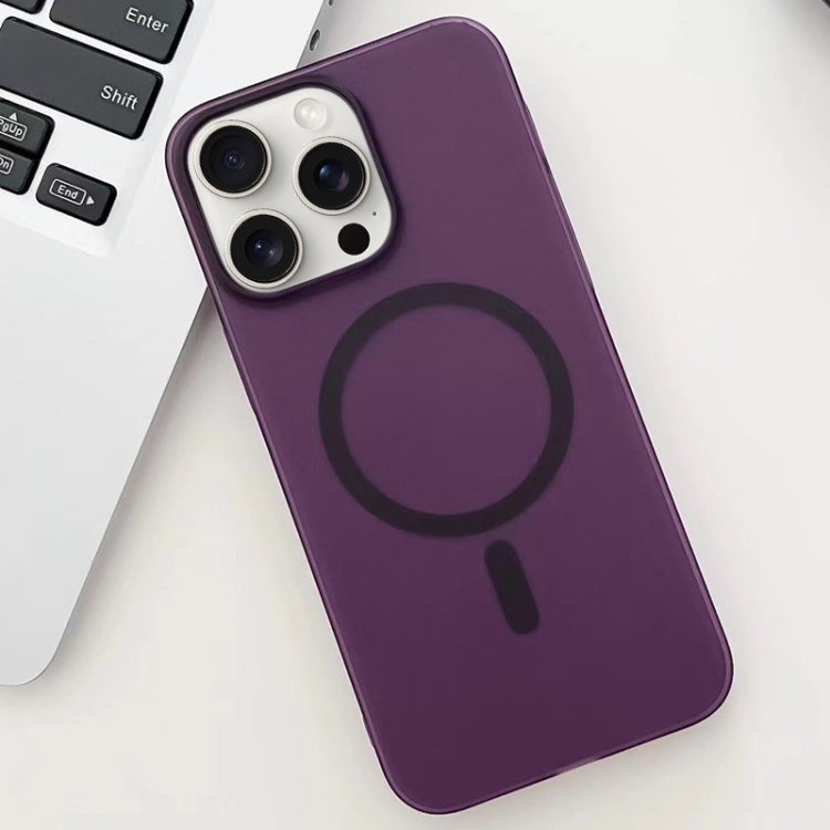 

For iPhone 15 Pro Max Ice Fog MagSafe PC Phone Case(Purple)