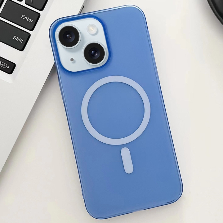 

For iPhone 15 Ice Fog MagSafe PC Phone Case(Blue)