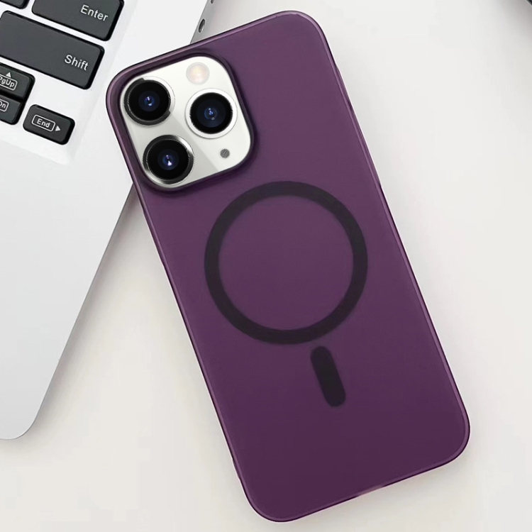 

For iPhone 11 Pro Max Ice Fog MagSafe PC Phone Case(Purple)