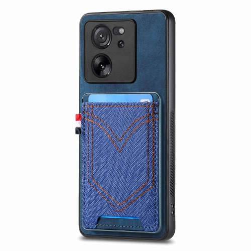 

For Xiaomi 13T / 13T Pro Denim Texture Leather Skin Phone Case with Card Slot(Blue)