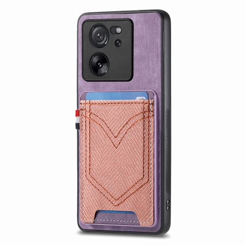 

For Xiaomi 13T / 13T Pro Denim Texture Leather Skin Phone Case with Card Slot(Purple)
