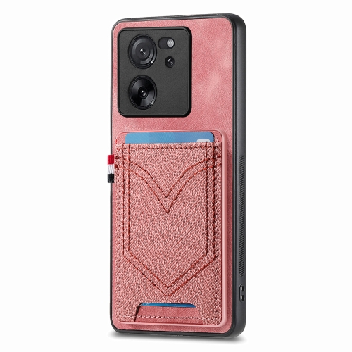 

For Xiaomi 13T / 13T Pro Denim Texture Leather Skin Phone Case with Card Slot(Pink)