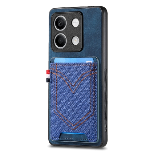 

For Xiaomi Redmi Note 13 Denim Texture Leather Skin Phone Case with Card Slot(Blue)