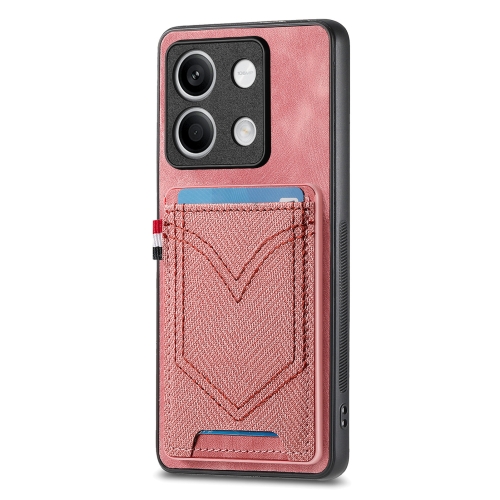 

For Xiaomi Redmi Note 13 Denim Texture Leather Skin Phone Case with Card Slot(Pink)