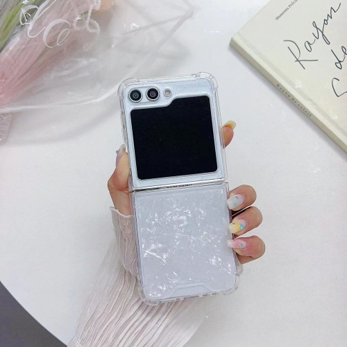 

For Samsung Galaxy Z Flip6 Shell Pattern Epoxy TPU Phone Case(White)