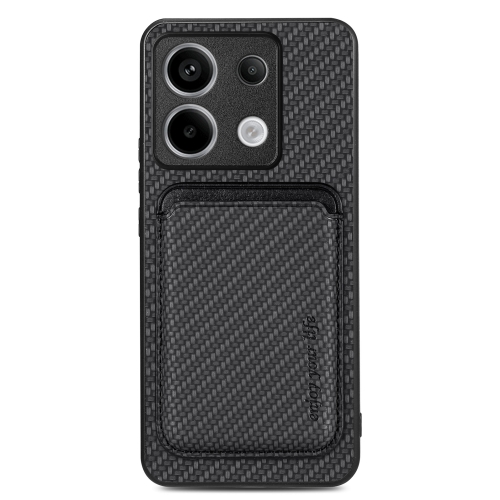 For Xiaomi Redmi Note 13 Pro Carbon Fiber Leather Card Magnetic Phone Case(Black)