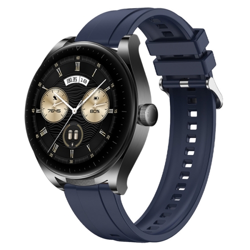 Para Huawei Watch GT4 41 mm Patrón de neumático Correa de reloj de silicona  con hebilla plateada (naranja)