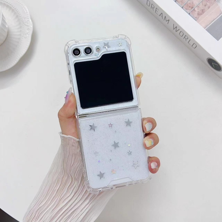 

For Samsung Galaxy Z Flip6 Star Love Glitter Epoxy TPU Phone Case(Star)