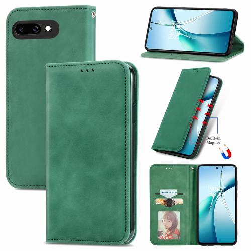 

For Google Pixel 9a Retro Skin Feel Magnetic Horizontal Flip Leather Phone Case(Green)