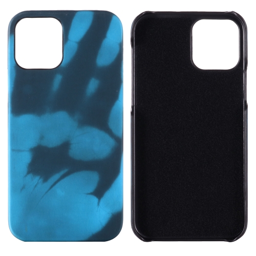 

For iPhone 15 Pro Max Thermal Sensor Discoloration Silicone Phone Case(Black Blue)