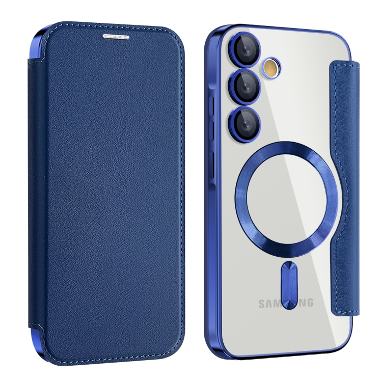 

For Samsung Galaxy A35 5G MagSafe Magnetic RFID Anti-theft Leather Phone Case(Dark Blue)