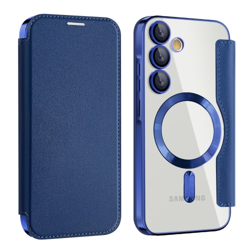 

For Samsung Galaxy A55 5G MagSafe Magnetic RFID Anti-theft Leather Phone Case(Dark Blue)