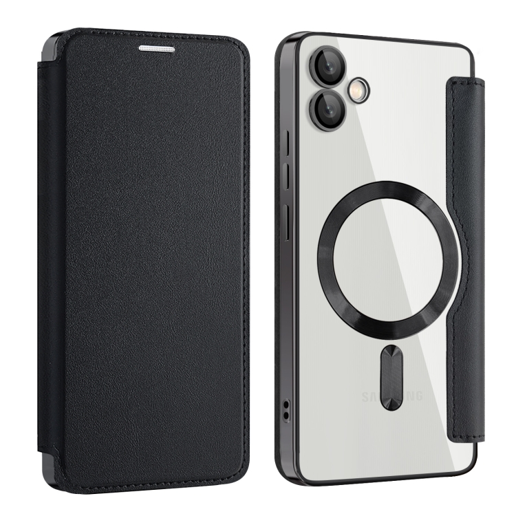 

For Samsung Galaxy A05 Shield MagSafe RFID Anti-theft Leather Phone Case(Black)