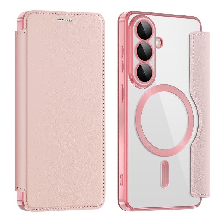 

For Samsung Galaxy S26 5G Shield MagSafe RFID Anti-theft Leather Phone Case(Pink)