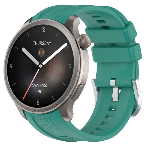 Para Amazfit Balance A2286 Correa de reloj de silicona con textura vertical  (verde)