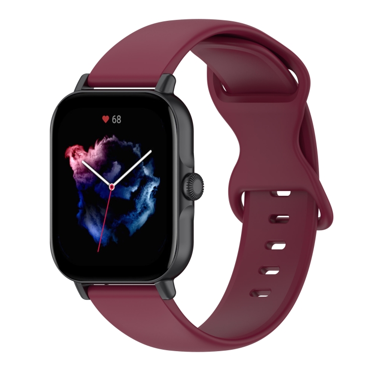 Bracelet Silicone Pour Montre Connectée - Boucle Papillon, Compatible Amazfit Active, Samsung, Garmin