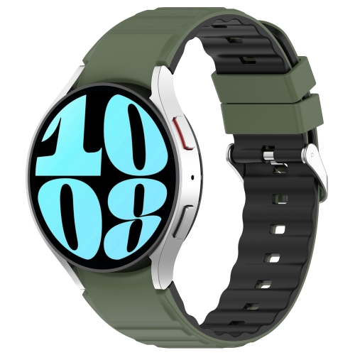 Para Samsung Galaxy Watch 4 Classic 46 mm Correa de reloj de silicona  horizontal de dos